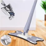 Mop cu burete din fibre, tip X pentru stoarcere, cap rotativ 360° și braț extensibil