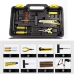 Kit de reparație pentru pneuri, cu compresor de 12V cu 2 cilindri și 7 accesorii - imagine 3