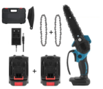 Mini drujbă portabilă fără fir, cu lamă de 6 inch, 2 acumulatori de 36V și 2 lanțuri