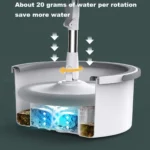 Set mop rotativ cu auto-spălare, două rezerve, compartimente separate pentru apă curată și murdară, plus robinet de scurgere - imagine 3