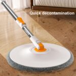 Set mop rotativ cu auto-spălare, două rezerve, compartimente separate pentru apă curată și murdară, plus robinet de scurgere - imagine 7